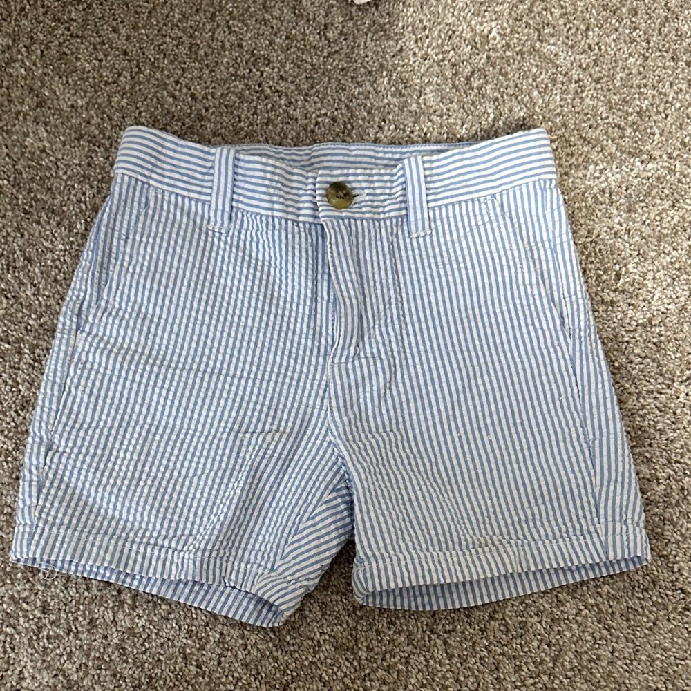 Janie and Jack Light Blue Striped Shorts